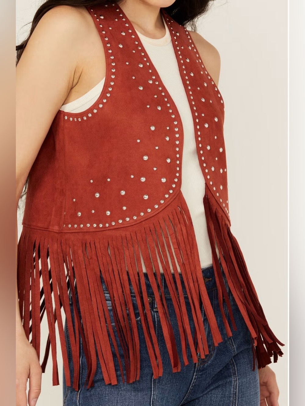 Rock & Roll Denim faux suede vest size XL - Picture 2 of 8